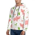 thumbnail image 3 of Fotbe Men's Hoodie with Funny Little Pigs Pattern - Kangaroo Pocket Pullover Hooded Sweatshirt, Perfect for Daily Wear, Travel, and Home-Small, 3 of 7