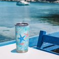 thumbnail image 5 of Sea Turtle Tumbler with Lid and Straw,20oz Vacuum Insulated Coffee Tumbler,Funny Ocean Beach Themed Coffee Mug Gifts for Women,Men,Ocean Beach Lovers, Reusable Starfish Tumbler Cups -Sky Blue, 5 of 6
