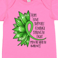 thumbnail image 4 of Inktastic Mental Health Awareness Green Sunflower Ribbon Boys or Girls Baby Bodysuit, 4 of 5