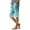 Cyan, variant on Women's Stylish Floral Pattern Elastic Waist Casual Bermuda Shorts with Side Pockets, Knee-Length Design for Everyday Outdoor Activities,Cyan XL