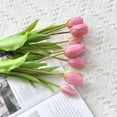 thumbnail image 4 of Aoivrb10PCS Artificial Tulip Flowers Real Touch Tulips Plastic Flower Fake Bouquet Table Arrangements Gift for Home Office Party Wedding Birthday Garden Store Decoration (Light Purple), 4 of 17