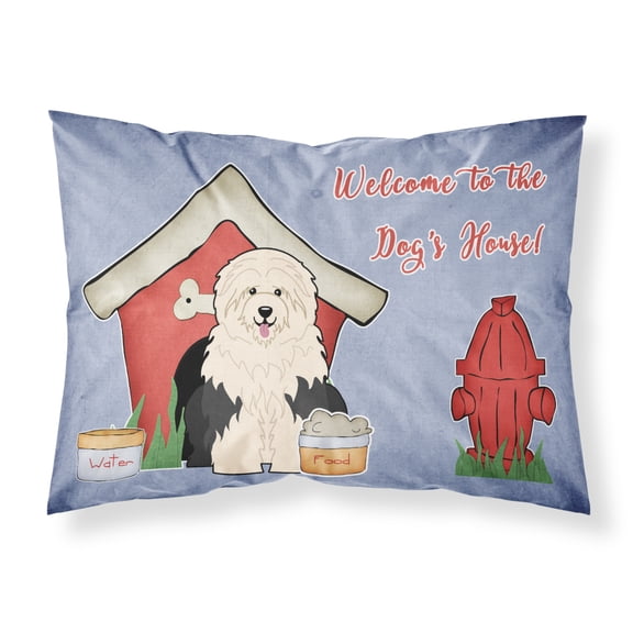 Dog House Collection Old English Sheepdog Fabric Standard Pillowcase