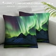thumbnail image 3 of Nawypu  Decorative Cozy Soft Luxury Throw Pillowcase Covers,Blue Green Aurora Iceland Northern Square Zipper Cushion Case for Couch Auto Bedroom, 3 of 5