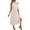 Beige, variant on Women's Sleeveless Round Neck Split Hem Dress - Flowy Casual Summer Party Outfit - Loose Fit - XS-XXL Sizes