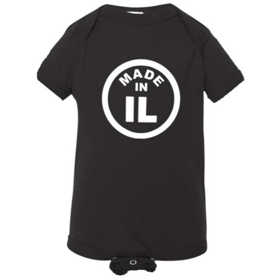 PleaseMeTees™ Baby From Born Made In Illinois IL Logo Label Chi Jumpsuit