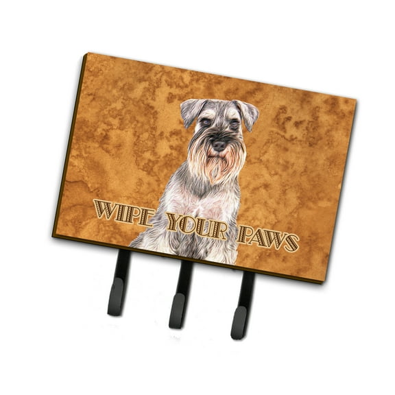 Carolines Treasures KJ1220TH68 Schnauzer Wipe your Paws Leash or Key Holder Triple Hook multicolor