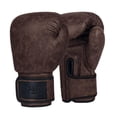 thumbnail image 3 of Guantes de boxeo para adultos, cómodos guantes de sparring de cuero PU con absorción de impactos para Marrón oscuro 12oz, 3 of 8