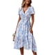 thumbnail image 1 of Vestido Vestido De Verano Vestido De Niña Vestido De Manga Corta Vestido Con Dobladillo Con Volantes Higoodz Blanco XL, 1 of 6