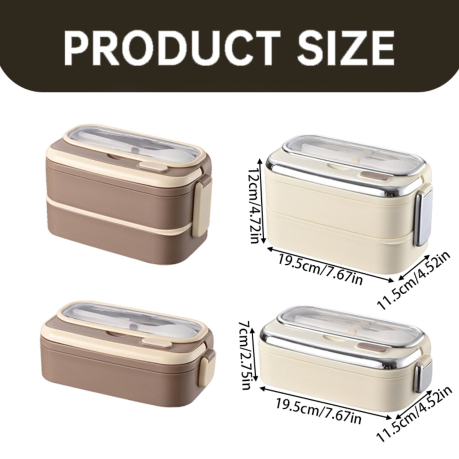 Stainless Steel Bento Box, Ongmies Stainless Steel Leakproof Lunch Box for Adults - Divided Meal Storage Containers Set, Stackable for Picnic & Travel,