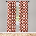 thumbnail image 3 of Ambesonne Basketball Curtains, Happy Emoticon Balls, Pair of 28"x84", Orange Black White, 3 of 5