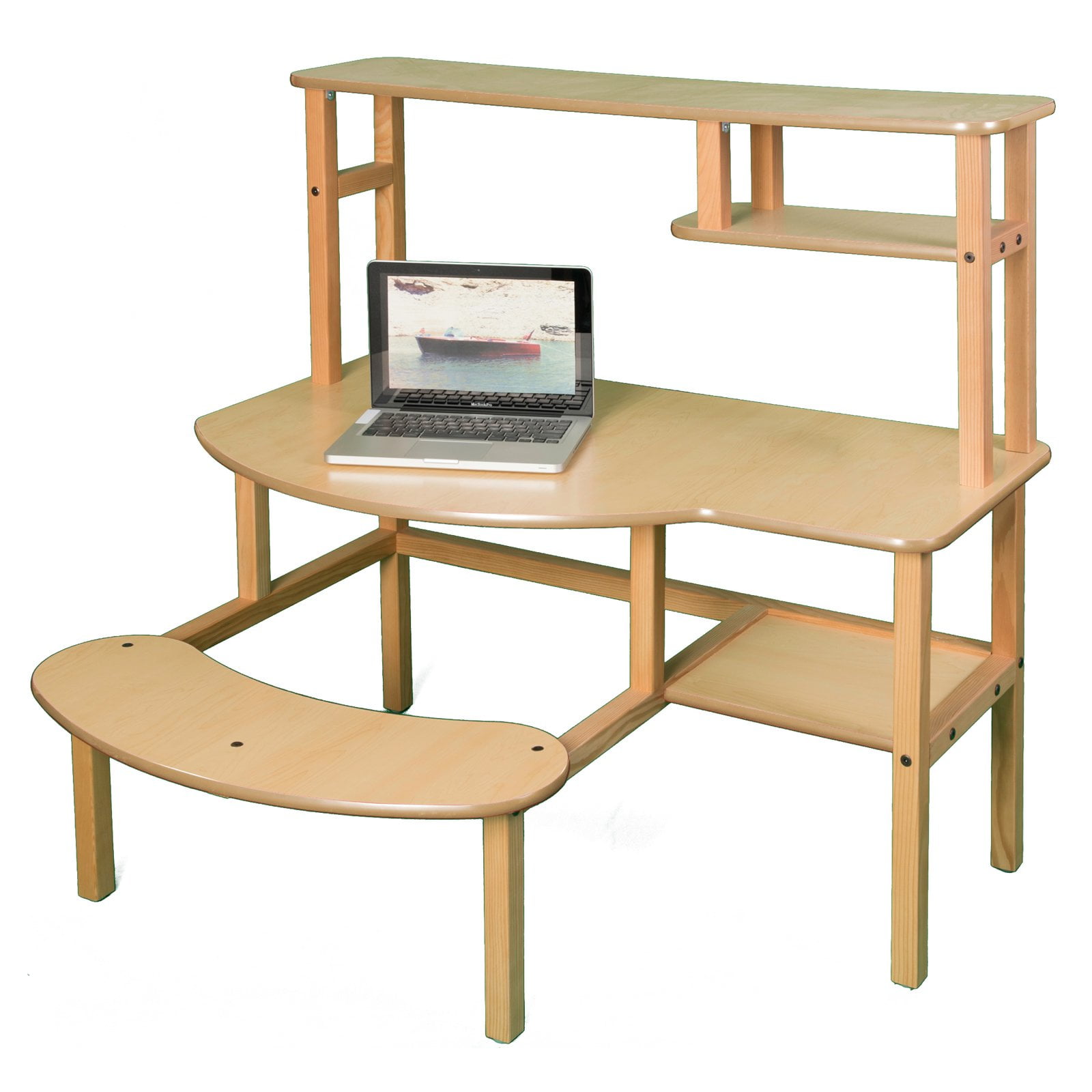 Wild Zoo Pre School Buddy Computer Desk With Optional Hutch And Printer Stand Maple