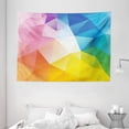 thumbnail image 1 of Modern Tapestry, Abstract Fractal Rainbow Colored Lines Polygonal Dimension Style Contemporary Design, Wall Hanging for Bedroom Living Room Dorm Decor, 80W X 60L Inches, Multicolor, by Ambesonne, 1 of 2