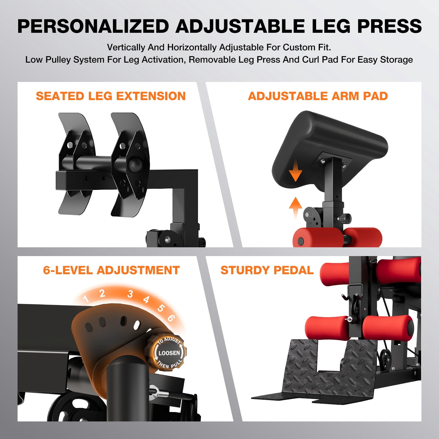 Home Gym, Multifunctional H11 Home Gym Equipment, Workout Station with 150LBS Weight Stack, Exercise Equipment with Pulley System for Full Body Training