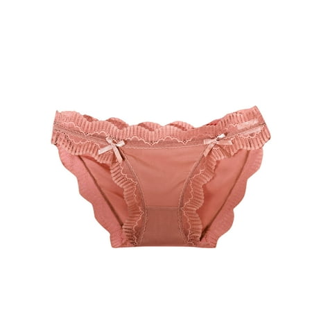 

OVTICZA Women s Low Rise Comfort Stretch Bikini Invisible Hipster No Show Underwear Seamless Lace Briefs Pink L