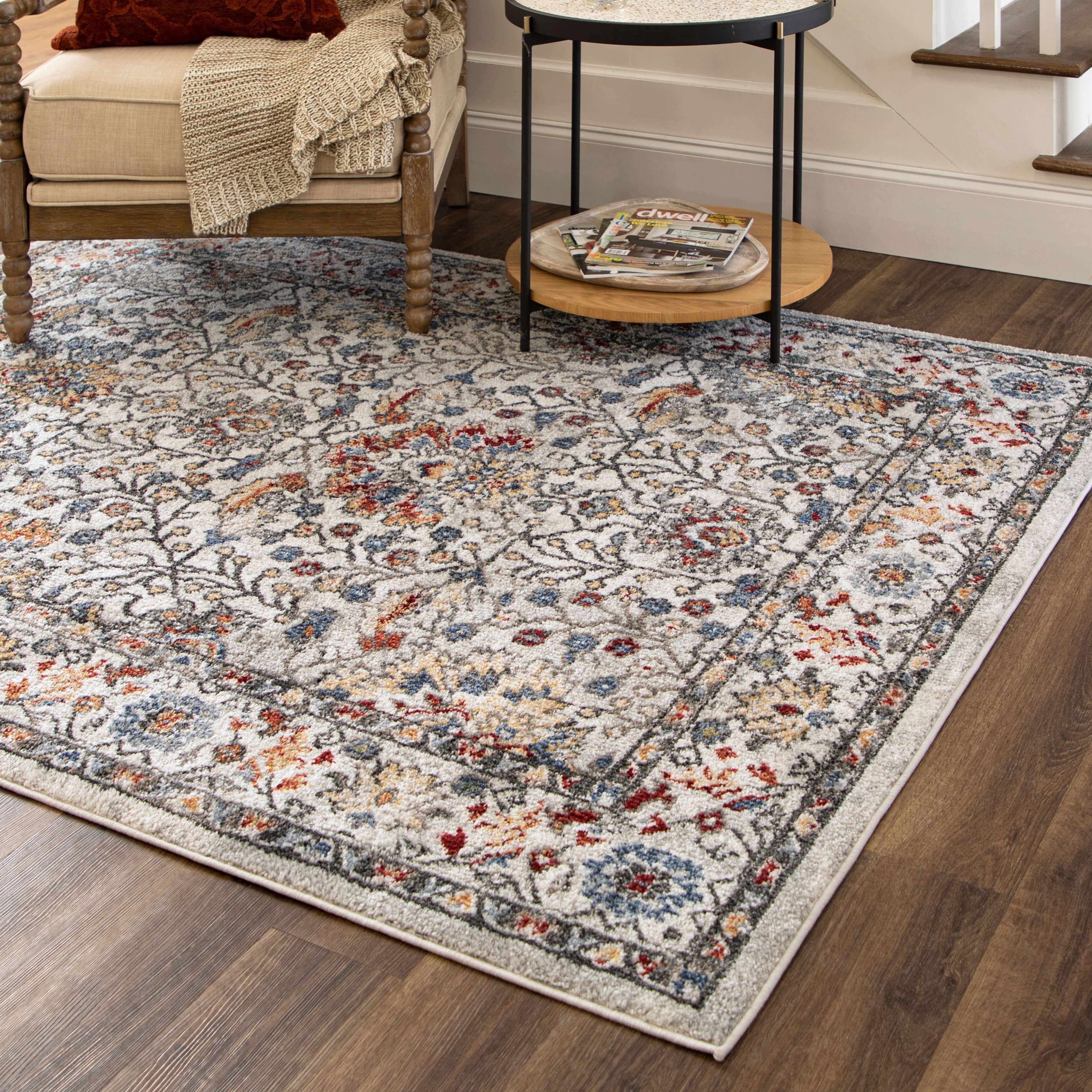 Mohawk Home Warrens Indoor Floral Area Rug, Grey, 3' 3" x 5'