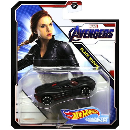 Black Widow Hot Wheels Avengers Character Car Diecast 1:64 (Best Hot Toys Black Widow)