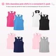 thumbnail image 5 of Actgleam Girls School Uniform Short Printed Sleeveless Polo Shirt,2-Pack,6-7Y, 5 of 9