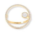 thumbnail image 2 of Circle Ring Floating Rainbow Moonstone and Cubic Zirconia 14 Karat Gold-plated Silver (6), 2 of 3
