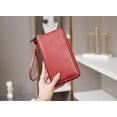 thumbnail image 6 of Women's RFID Blocking Leather Wallet - Large Capacity Double Zip Around Clutch with Wristlet,Secure Travel Purse and Phone Holder, 6 of 6