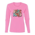 thumbnail image 2 of Wild Bobby Beauty From Ashes Groovy Font With Stars Vintage Women Graphic Long Sleeve Tee, Light Pink, X-Large, 2 of 6