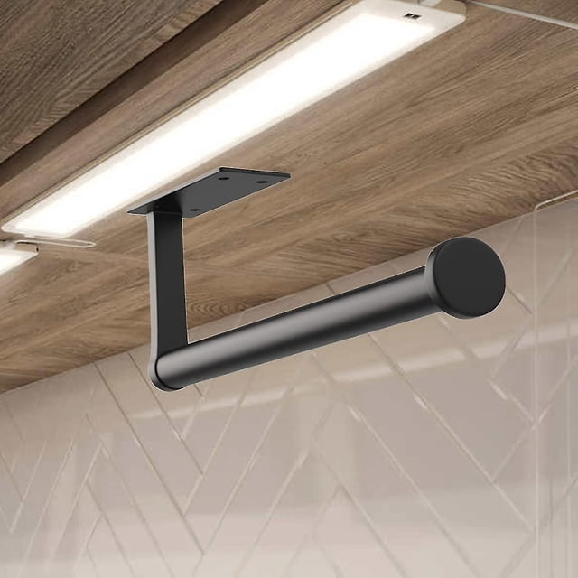 Soporte para rollo de cocina de montaje en pared, soporte para papel de cocina debajo del gabinete, dispensador de papel higiénico, estante organizador de película