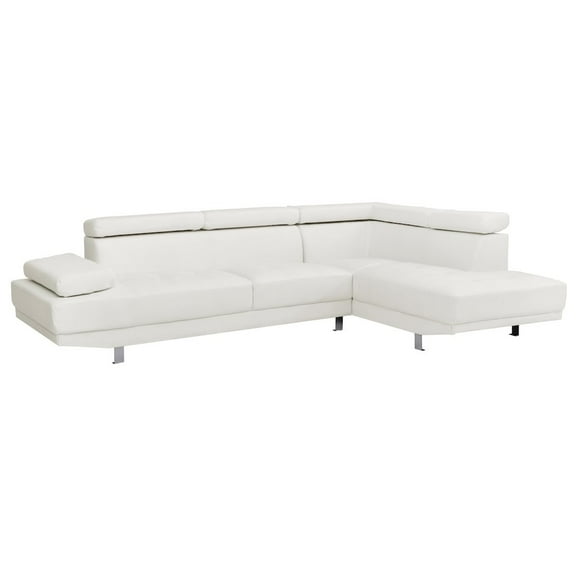 Glory Furniture Riveredge Sectional in White Color