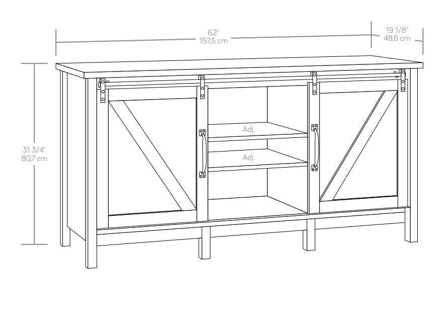 Better Homes & Gardens Modern Farmhouse TV stand for TV's up to 70", Alabaster and Light Honey Finish