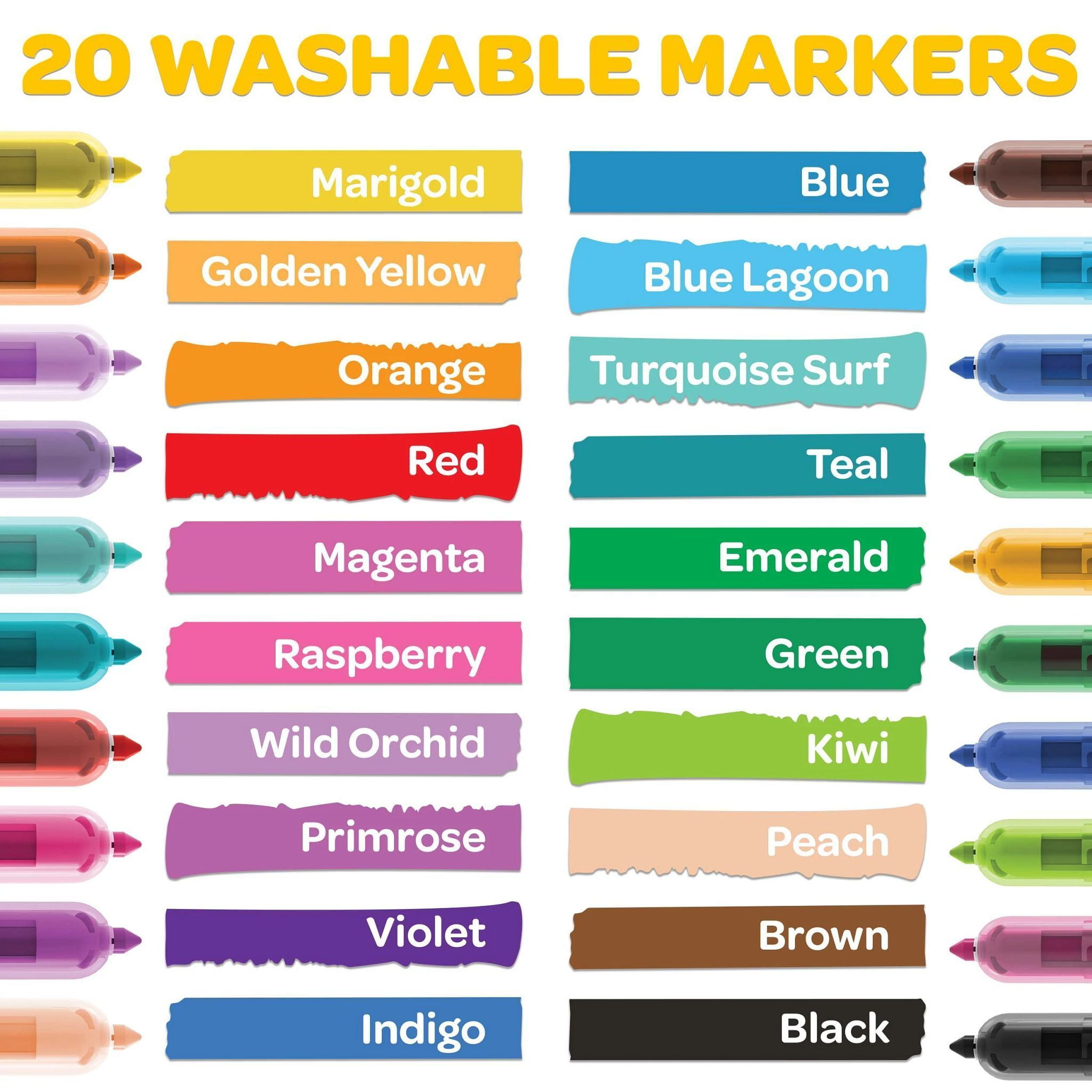 Crayola 20 Ct Clickable Washable Markers, Back to School Supplies, Teacher  Supplies, Beginner Child