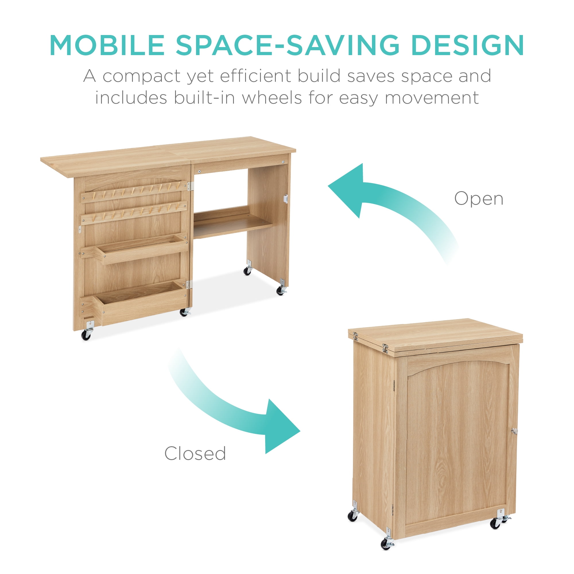 Best Choice Products Sewing Machine Table, Craft Storage