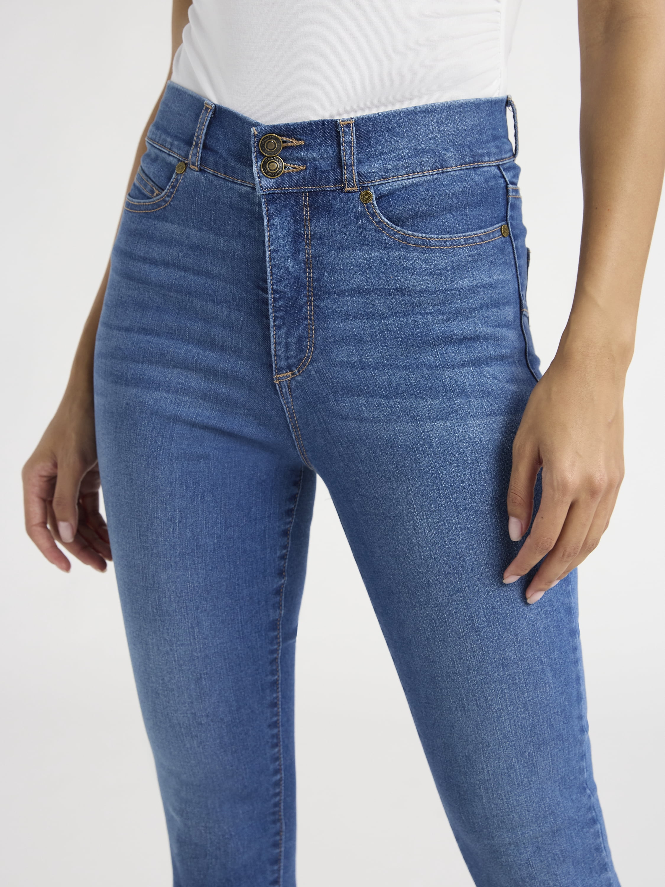 Sofia Jeans Women's and Women's Plus Eva Contouring Skinny High Rise Ankle Jeans, 25" and 27" Inseams, Sizes 0-28