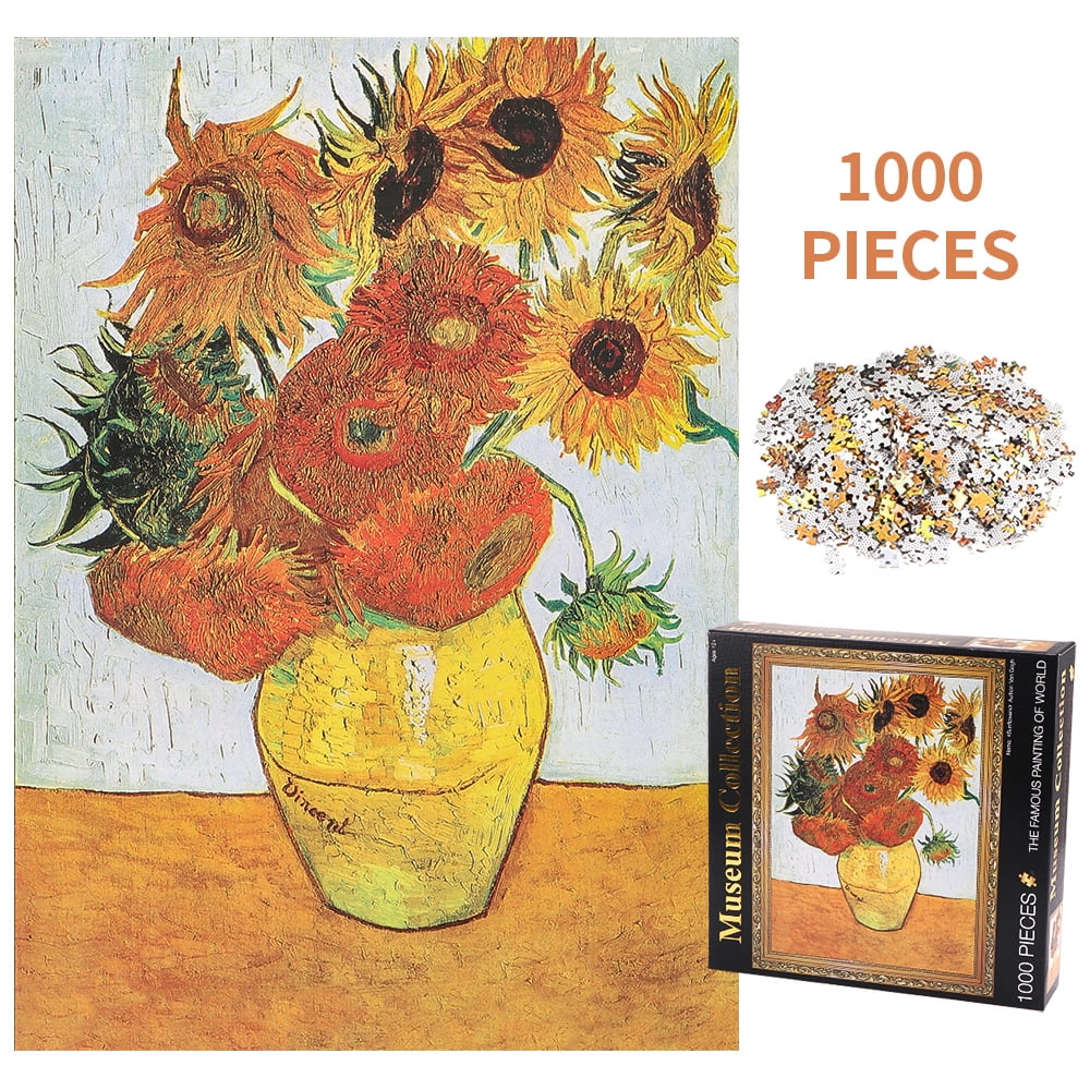 1000 Pieces Jigsaw Flower Sunflower Vase Puzzle for Adult Kids Toys Holiday Gift 