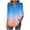 Light Blue, variant on ShiShine 3/4 Length Sleeve for Women Tops Henley Shirts V Neck Gradient Color Trendy Work Clothes Fashion Outfits