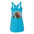 thumbnail image 2 of Wild Bobby Rainbow Painted Manatee Dean Russo Design Animal Lover Women Tri-Blend Racerback Tank Top, Vintage Turquoise, Medium, 2 of 6
