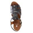 thumbnail image 3 of WHITE MOUNTAIN Womens Black Woven 1-1/2" Platform Cushioned T-Strap Buckle Accent Strappy Adjustable Strap Studded Aldridge Round Toe Block Heel Buckle Dress Slingback Sandal 9.5 M, 3 of 4