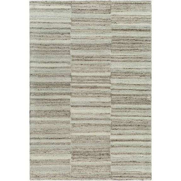 Hauteloom Xanti Wool Living Room, Bedroom Area Rug - Contemporary - Warm Gray, Sage, Ash - 2' x 3'