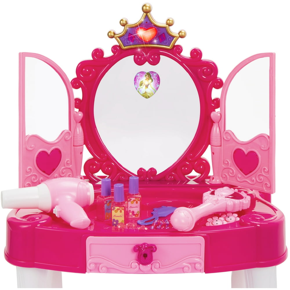 Best Choice Products Kids Vanity Mirror Set Girl Pretend Play Toy w