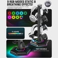 thumbnail image 2 of RGB Controller Stand & Headset Holder for PS5 PS4 Xbox Switch, 4-Tier Gaming Storage Rack with USB Port, Desktop Organizer with Cable Management, 2 of 8