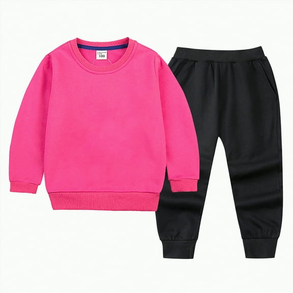 Toddler Baby Boy Clothes Boys Fall Winter Round Neck Long Sleeve Elastic Waist 6 12 18 24 Months 2T 3T Everyday Outfit Set 2-Pieces