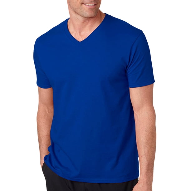 64V00 Gildan Softstyle Adult V-Neck T-Shirt -Royal-3X-Large - Walmart.com