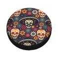 thumbnail image 2 of Kdxio Spare Tire Cover for RV Trailer, Waterproof Wheel Cover,Camper Spare Tire Cover Fit for Rv SUV Truck Travel Trailer 17 inch-Skulls and Flowers, 2 of 8
