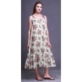 thumbnail image 5 of Bimba White20 Floral Leaves & Begonia Sleeveless Cotton Nightgowns For Women Printed Mid-Calf Length Sleepwear XXX-Large, 5 of 6