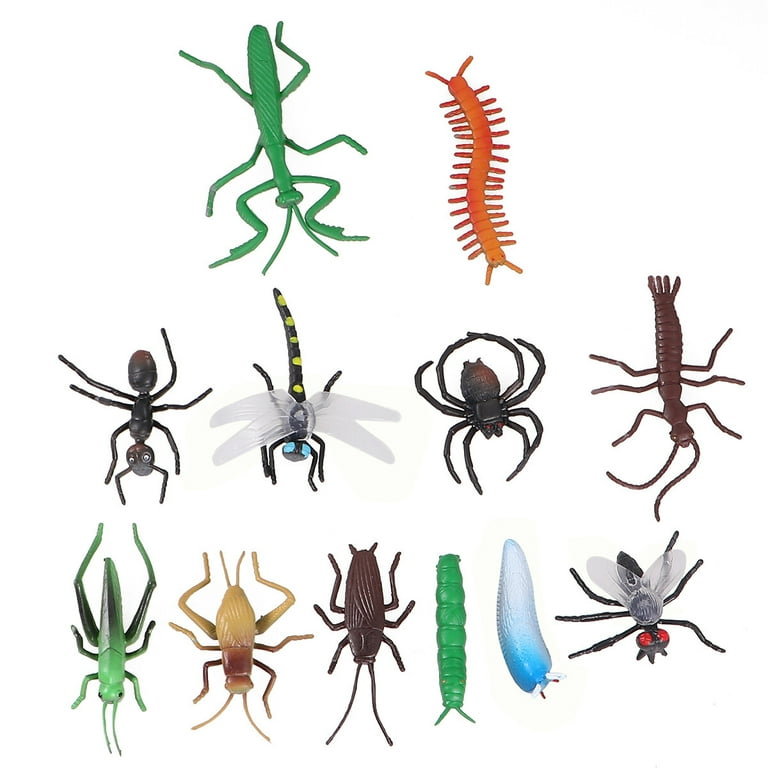 12pcs Simulation Insects Trick Toys Party Prank Props Mischief Insect  Models Toy Desktop Ornament for Daily Festival
