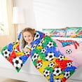 thumbnail image 5 of Erosebridal Letter G Gradient Soccer Ball Print Bedding Comforter Set, Sports Monogram King Bedding Sets for Kids Boys and Girls, Reversible 7 Pieces, 5 of 6