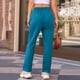 thumbnail image 5 of Amzcrzy Pantalones Mujer Deportivos Casuales Color Liso Cintura Alta Cordón Ajustable Pierna Ancha Recta Holgados Con Bolsillos Tallas S-2XL Azul, 5 of 7