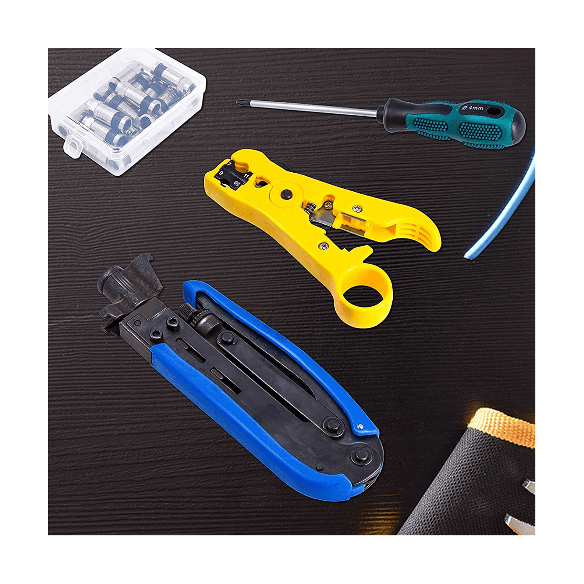 Compression Tool Kit Crimper and Rg6 Crimping Tool with 20 PCS F Compression Connectors