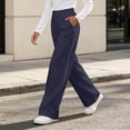 thumbnail image 6 of ClodeEU Women's Elastic Waist Straight Leg Dress Pants,Fashion Solid Color Trouse With Pockets ,Women's Plus M, 6 of 7