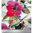 thumbnail image 1 of Soimoi Rayon Fabric Leaves & Poppy Flower Printed Craft Fabric by the Yard 42 Inch Wide, 1 of 1