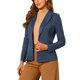 thumbnail image 4 of Blazer de ante sintético para mujer INSPIRE CHIC con solapa, mangas largas, chaqueta para el trabajo, talla XS, color azul marino, 4 of 6