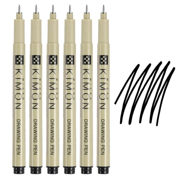Fineliner Pens, 0.3mm Fine Points Drawing Pen for Sketching, Pack of 6