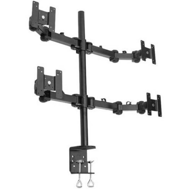 quad lcd monitor stand desk clamp holds up to 4 24" lcd monitors